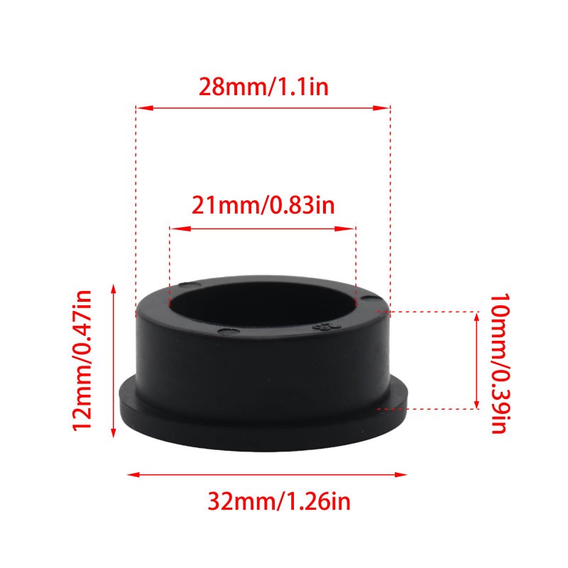 Adyoney 6 Pcs 28mm / 1-1/8 Inch Black Cable Cord Grommets, Rubber Desk Grommets for Table Computer Desk Wire Organizer TV Console and Other Furnitures Cover - Image 2